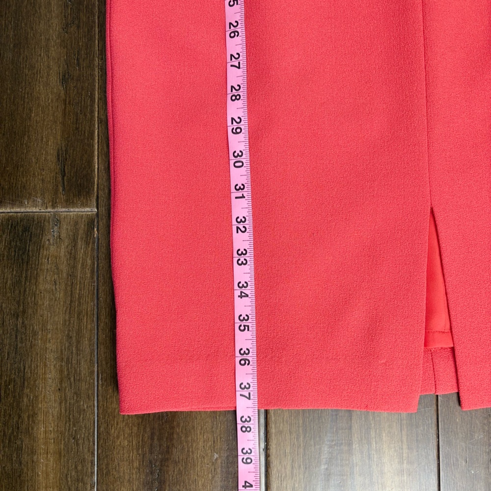 Vince Camuto size 8 Halter V Neck Sleeveless Knee Length Dress Orange Pin Coral - Picture 4 of 12